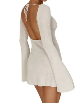 Women's Fall Mini Dress Long Sleeve